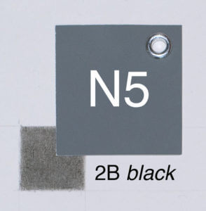 2B black with moderate pressure on white paper. Closest whole-step Munsell value: 5
