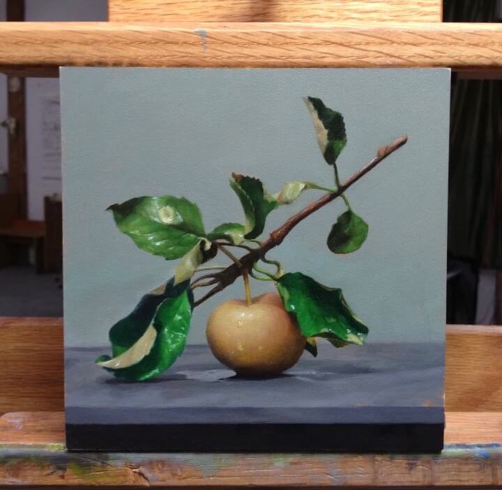 "Summer Apple" 6x6", oil on panel.