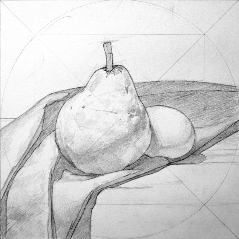 The completed drawing, ready for transfer.