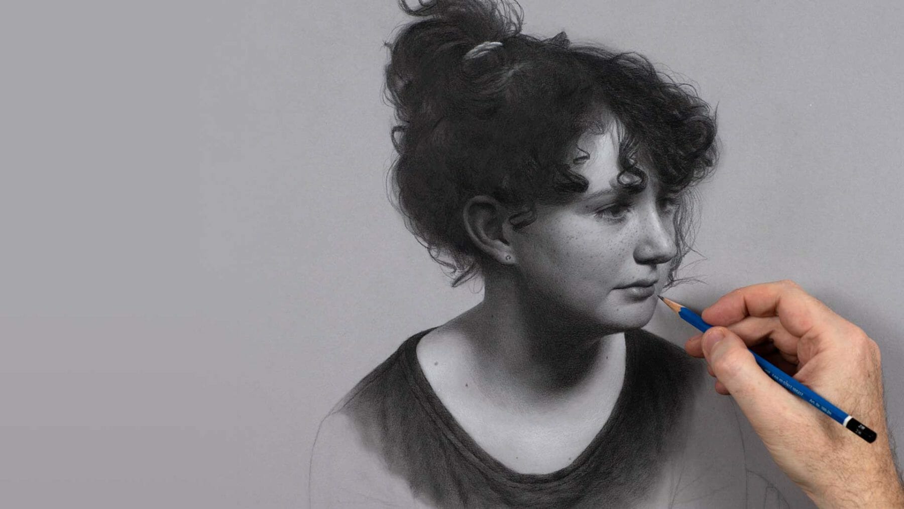 pencil drawing of a child