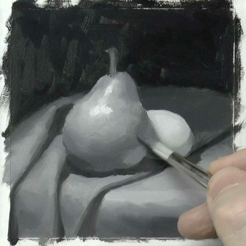 The value study in progress.