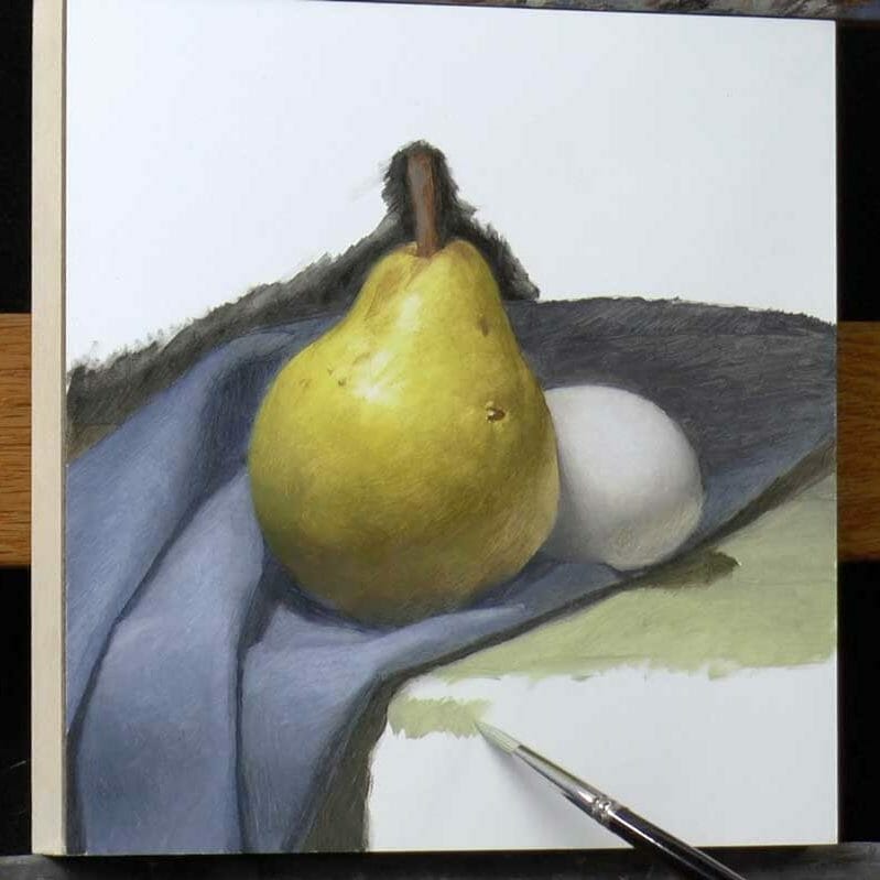 The underpainting in progress.
