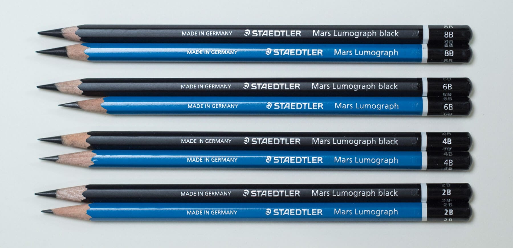 The Mars Lumograph blacks share design cues from their parent line despite being... well... black.